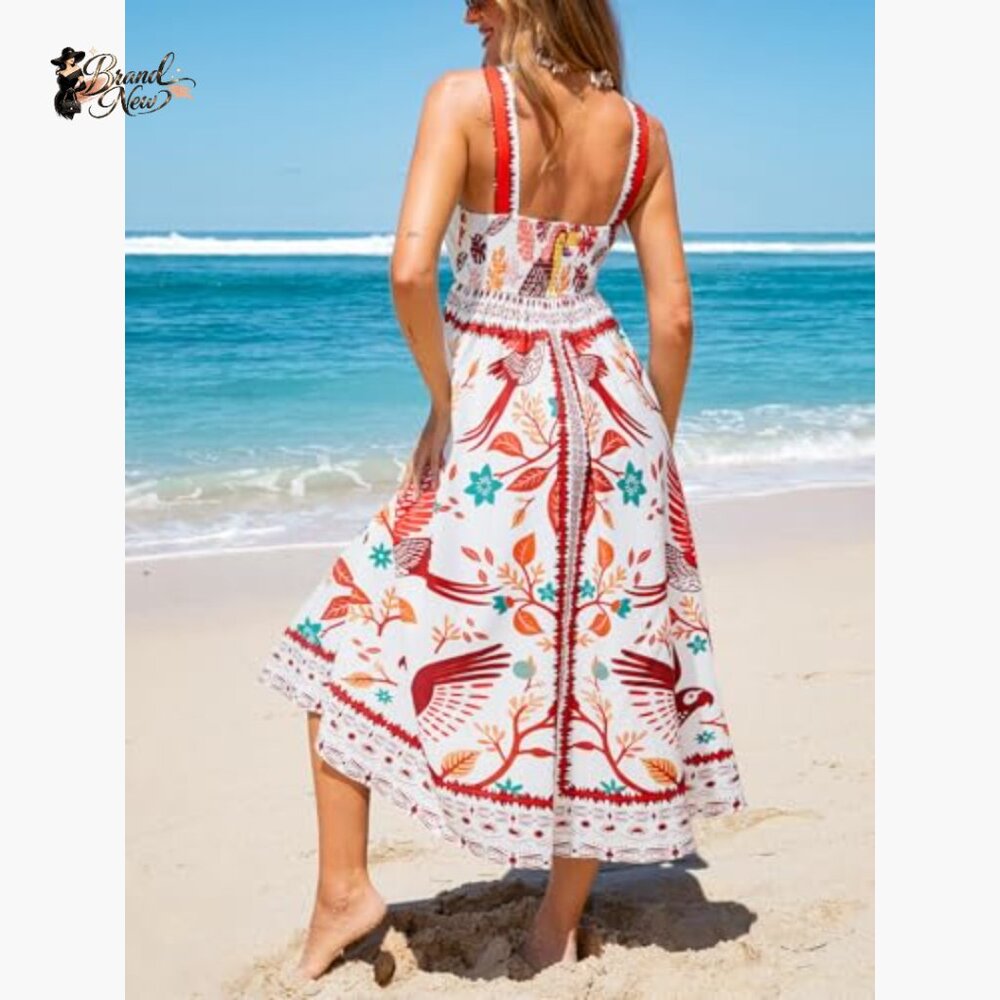 Polyester Square Neck Elastic Waist Sleeveless Ma… - image 2